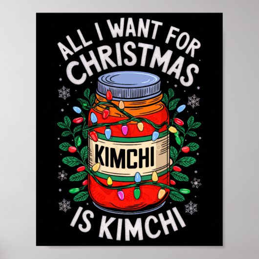 Poster Joyeux Noël Tout Ce Que Je Veux Pour Noël Kimchi H (Devant)