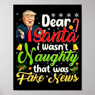 Poster Joyeux Noël Trump Cher Père Noël Fake News Drôle X