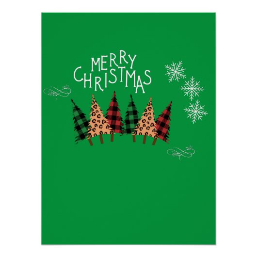 Poster Joyeux Noël vert (Devant)