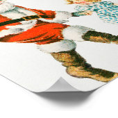 Poster Joyeux Noël vintage père Noël Holiday (Coin)