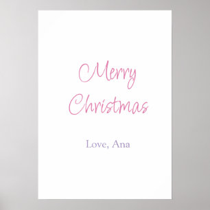 Poster joyeux noël violet rose nom amour vacances simp