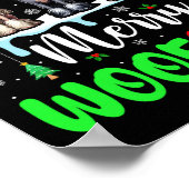 Poster Joyeux Noël Woit Trois Elfes Père Noël Crest chino (Coin)