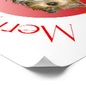 Poster Joyeux Noël Yorkshire Terrier (Coin)