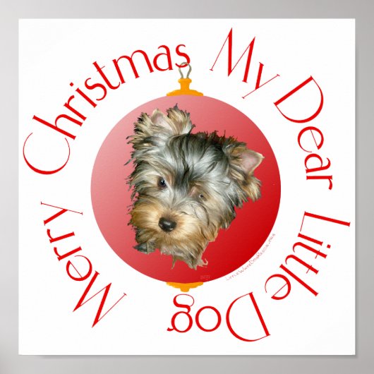 Poster Joyeux Noël Yorkshire Terrier (Devant)