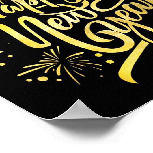 Poster Joyeux Nouvel An 2026 Feu d'artifice (Coin)