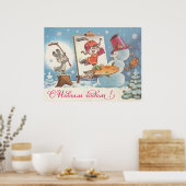 Poster Joyeux Nouvel An carte postale soviétique avec l'a (Cuisine)