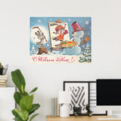 Poster Joyeux Nouvel An carte postale soviétique avec l'a (Bureau à domicile)