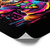 Poster Joyeux Nouvel An Fête Danser Design Chat (Coin)