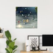 Poster Joyeux oiseau de Noël (Bureau à domicile)
