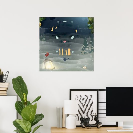 Poster Joyeux oiseau de Noël (Bureau à domicile)