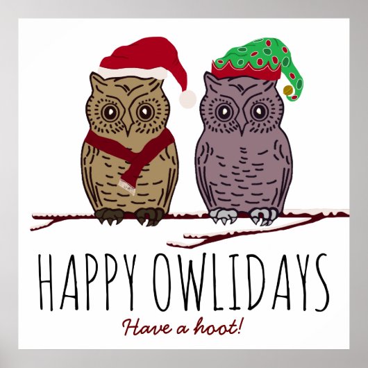 Poster Joyeux Owlidays, Festive (Devant)