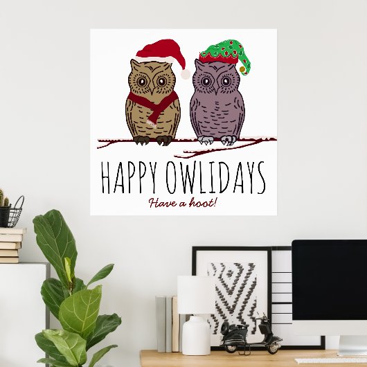 Poster Joyeux Owlidays, Festive (Bureau à domicile)