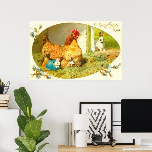 Poster Joyeux Pâques (Bureau à domicile)