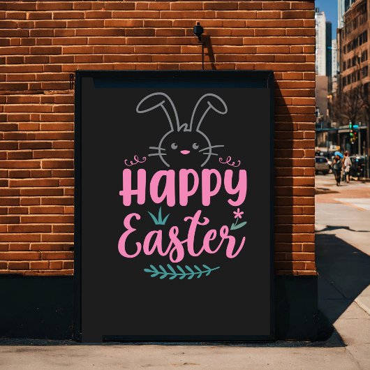 Poster Joyeux Pâques. Drôle