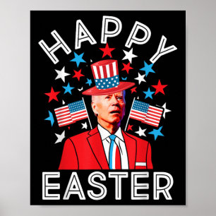 Poster Joyeux Pâques Joe Biden 4 juillet Memorial Indepe