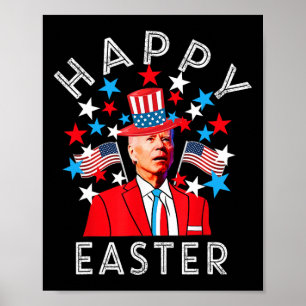 Poster Joyeux Pâques Joe Biden 4 juillet Memorial Indepe
