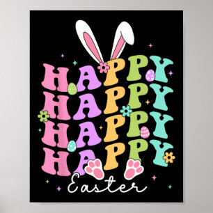 Poster Joyeux Pâques Sayings Oeuf Lapin Super Enfants lap
