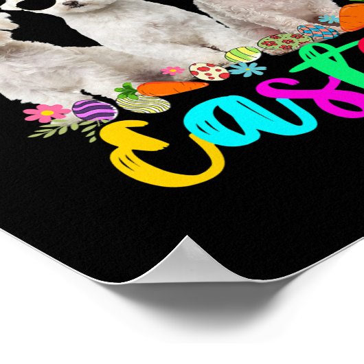 Poster Joyeux Pâques Trois Maltais Portant Des Oreilles D (Coin)