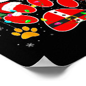 Poster Joyeux Pawlidays Lumières de Noël Chien Paw Animal (Coin)
