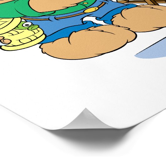 Poster Joyeux Pêcheur Ours (Coin)