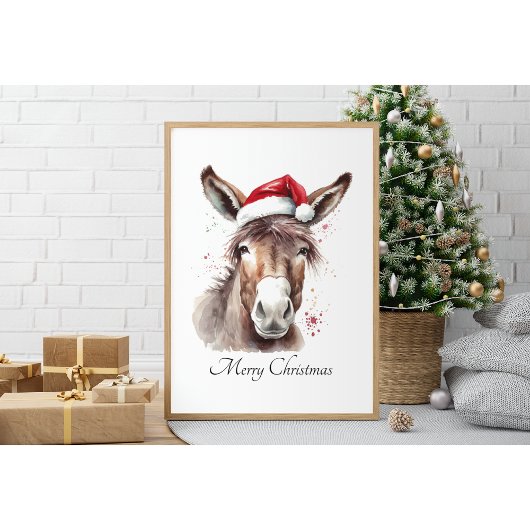 Poster Joyeux petit âne de Noël, coutume