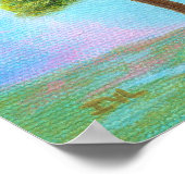 Poster Joyeux Petit Arbre Whimsical Paysage Art Blue (Coin)