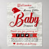 Poster Joyeux petit Baby shower de Noël Bienvenue (Devant)