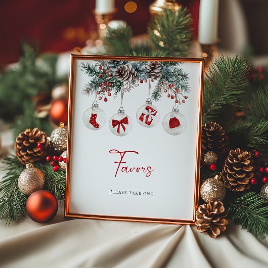 Poster Joyeux Petit Baby shower de Noël Faveurs