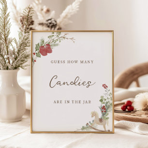 Poster Joyeux Petit Baby shower Devine Combien