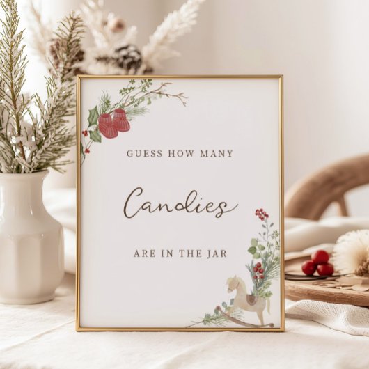 Poster Joyeux Petit Baby shower Devine Combien