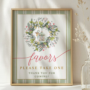 Poster Joyeux petit Baby shower - Symbole de table Favori