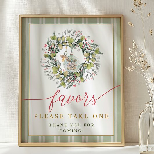 Poster Joyeux petit Baby shower - Symbole de table Favori
