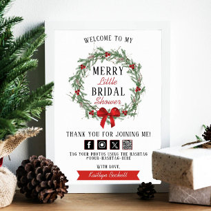 Poster Joyeux petit Noël Fête des mariées Bienvenue