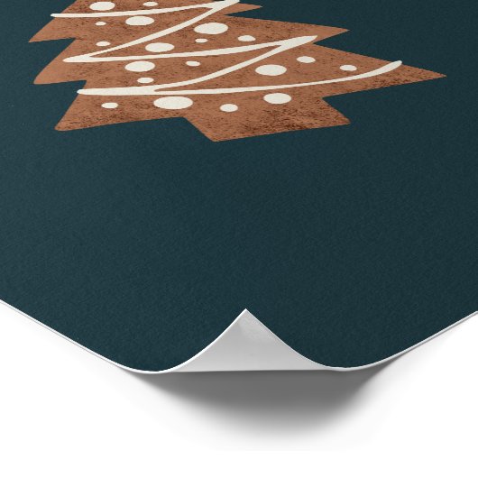 Poster Joyeux Petites Morsures Noël Cookies Vert (Coin)