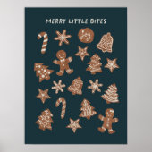 Poster Joyeux Petites Morsures Noël Cookies Vert (Devant)