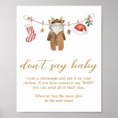 Poster Joyeux petits vêtements de Noël ne disent pas bébé (Devant)