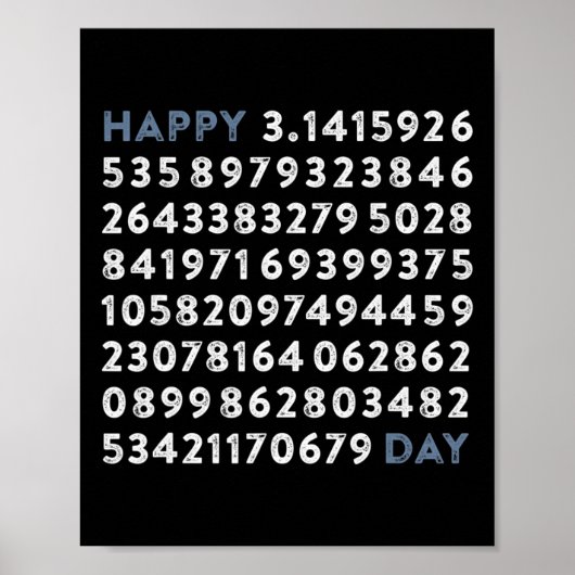 Poster Joyeux Pi Day 100 chiffres Math Geek Funny Pi Day  (Devant)