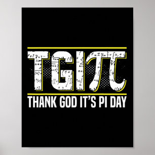 Poster Joyeux Pi Day 3.14 Pi Day Celebration Merci Dieu I