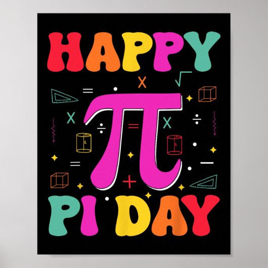 Poster Joyeux Pi Day Kids Math Enseignants Professeur étu (Devant)