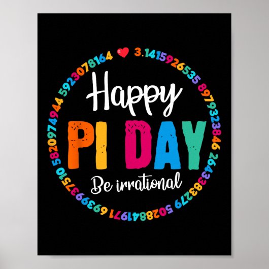 Poster Joyeux Pi Day Pie Funny Math Enseignant Enseignant (Devant)