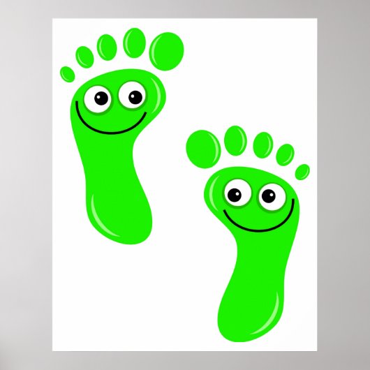 Poster Joyeux pied vert (Devant)