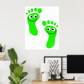 Poster Joyeux pied vert (Bureau à domicile)