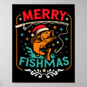 Poster Joyeux Poissons B Poisson Noël Doux moche Noël (Devant)
