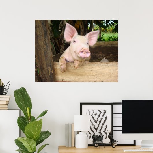 Poster Joyeux porc (Bureau à domicile)