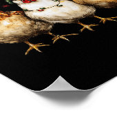 Poster Joyeux poulets de Noël Drôle poulet de Noël Mo (Coin)