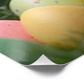 Poster Joyeux poussin de Pâques avec oeufs peints (Coin)