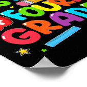 Poster Joyeux Premier Jour De 4e Rentree Scolaire Enseign (Coin)
