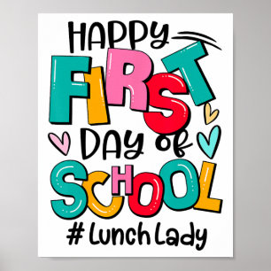 Poster Joyeux premier jour de la cantinière d'école drôle