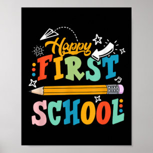 Poster Joyeux Premier Jour De L'École Étudiant Enfant Ret