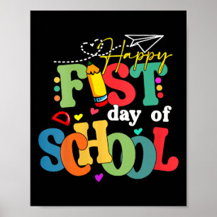 Poster Joyeux Premier Jour De L'École Retour À L'École En